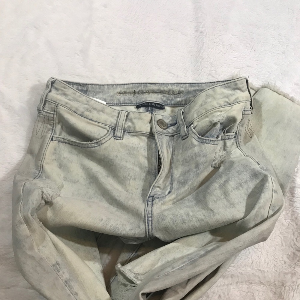 NEW AMERICAN EAGLE acid wash distressed jeans 6 ae - Picture 6 of 13